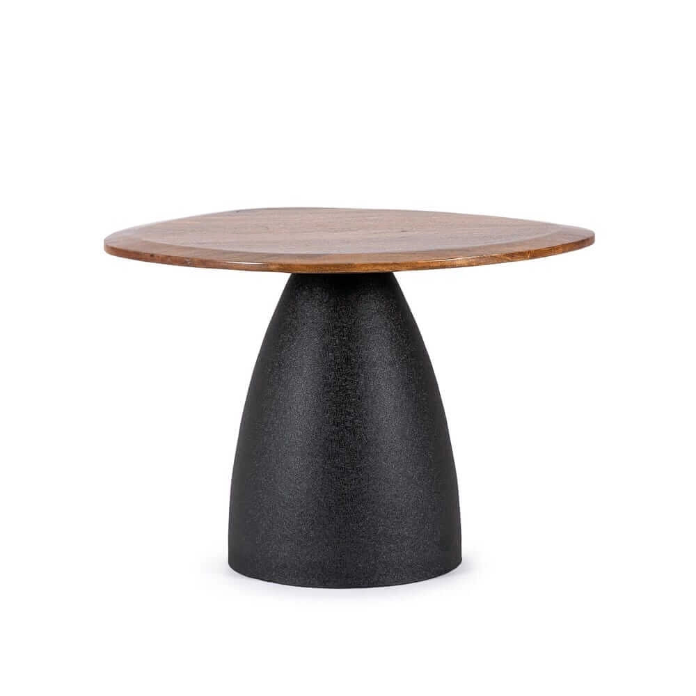 Tavolo Rotondo in Legno con Base Conica Nera 140 cm - FRANKLIN