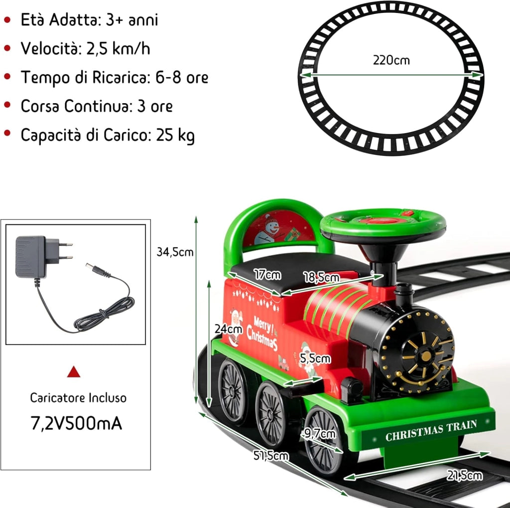 Trenino Elettrico per Bambini, Treno Giocattolo con 16 Pezzi di Binari, con Luci e Suoni, Scatola di Stoccaggio, Regalo per Bambini Anni 3+, Verde