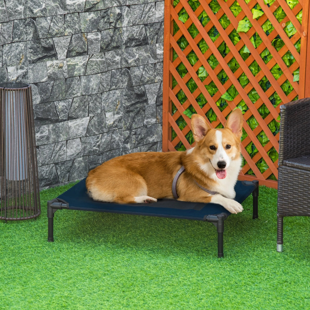 Cuccia per cani e gatti esterna rialzata ¨C zephmum ¨C Tessuto Oxford 600D blu 76x61x18 cm
