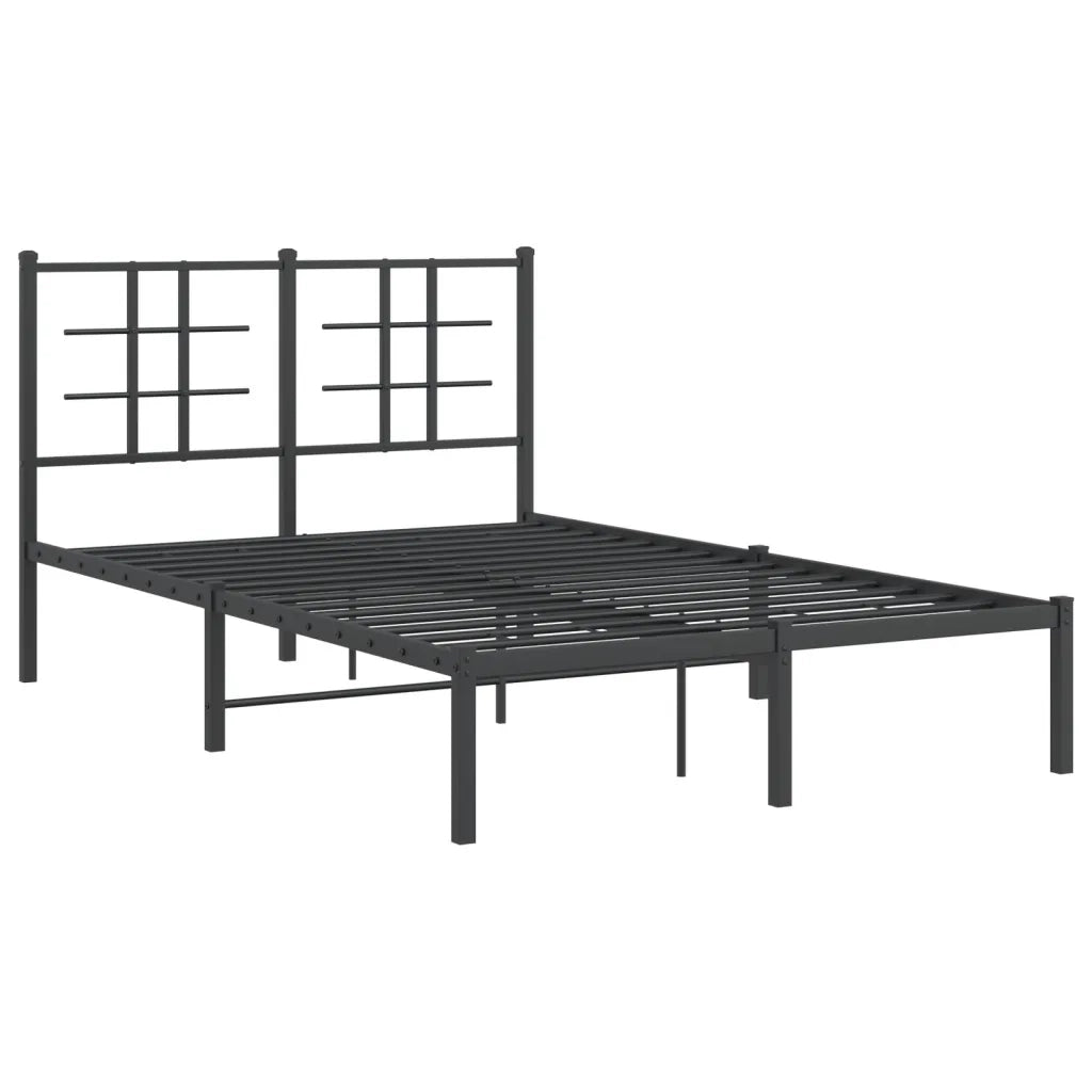 Giroletto con Testiera-Struttura Letto con testiera in Metallo Nero 120x200 cm 288261