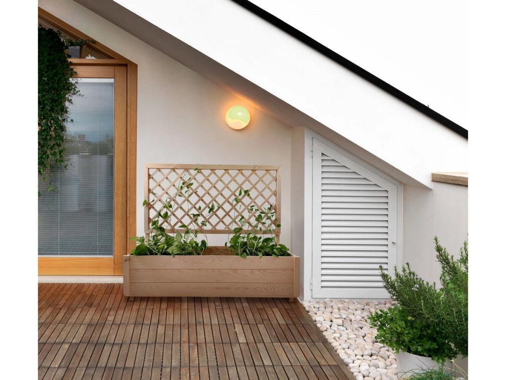 Fioriera in legno con traliccio "Orpin" - 128 x 44,5 x 103,5 cm