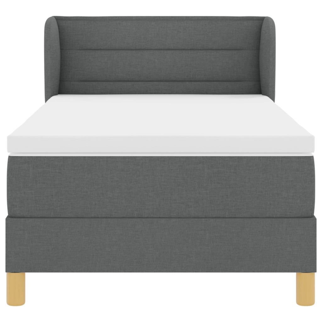 Letto Box Spring  con materasso grigio scuro 100x200 cm in tessuto