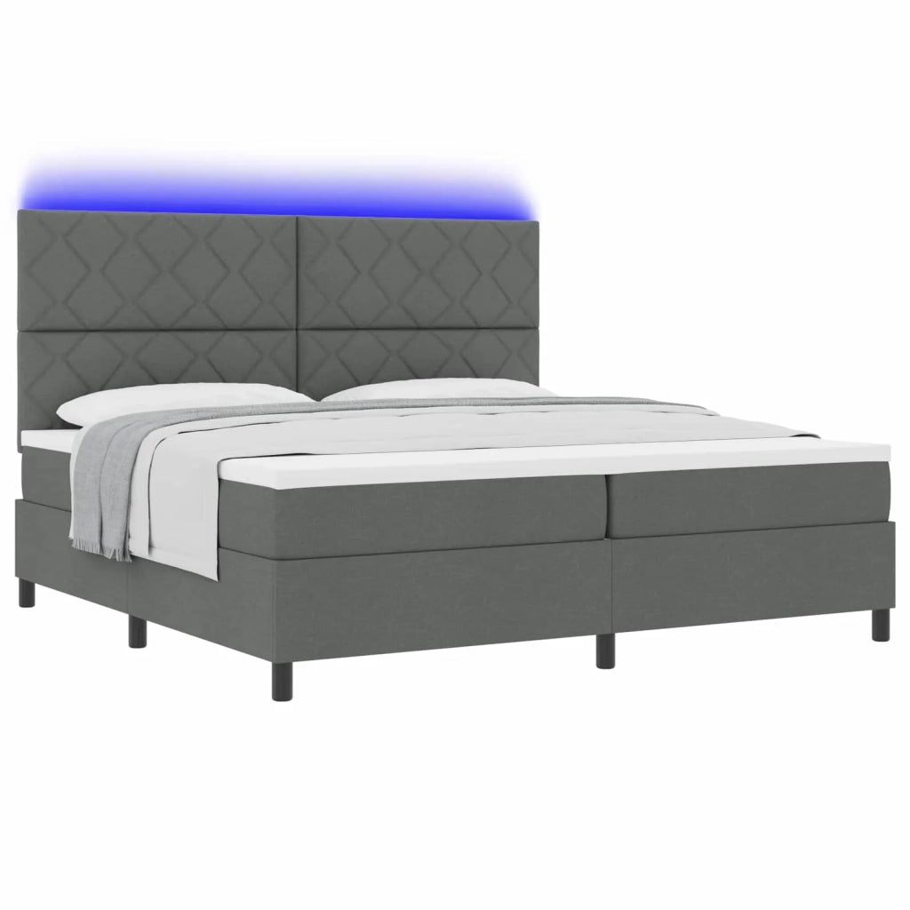 Letto a molle con materasso Grigio scuro 200 x 200 cm Tessuto 3342971