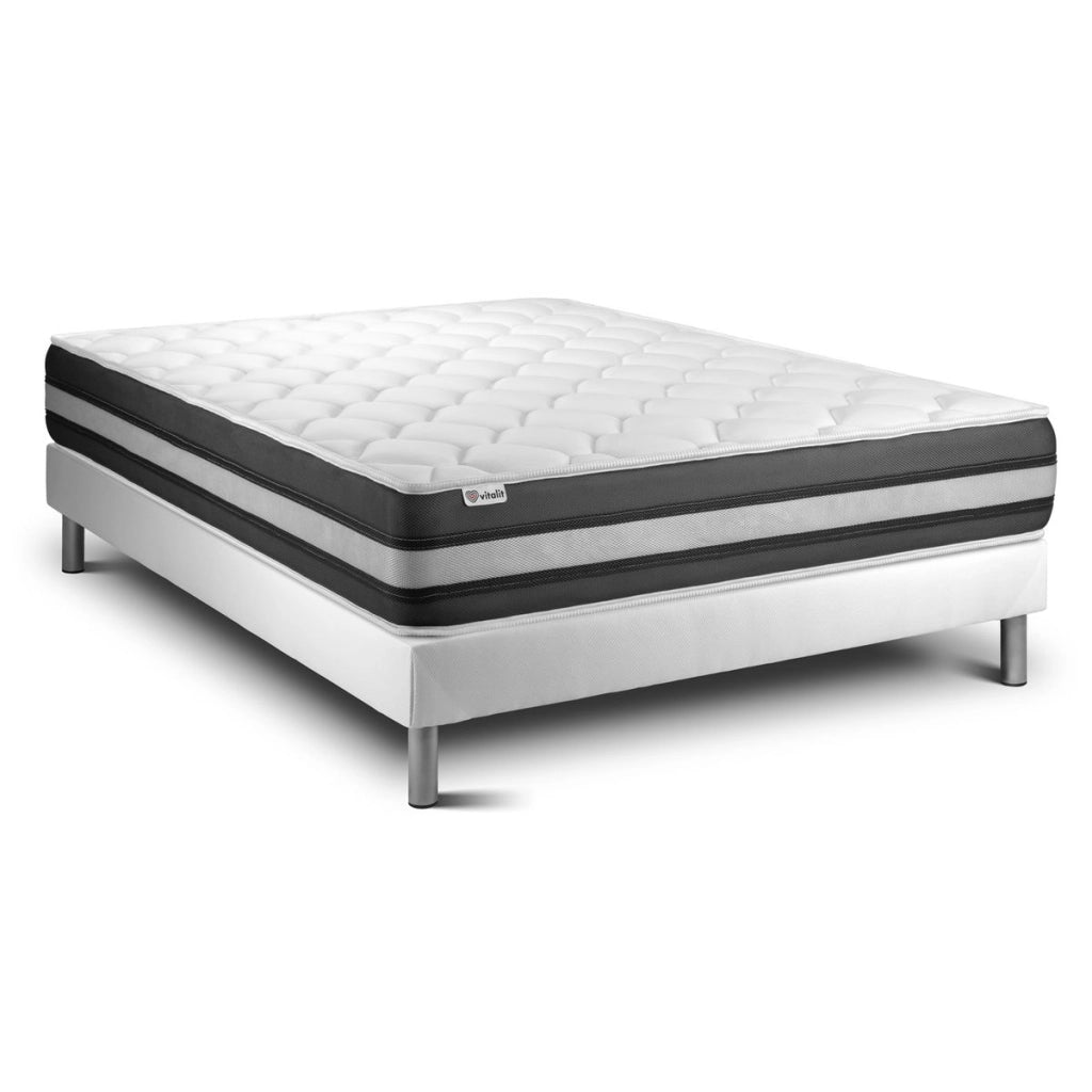 Letto con materasso VITAL SPRING ZEN 180 x 220 cm Rete kit Bianco
