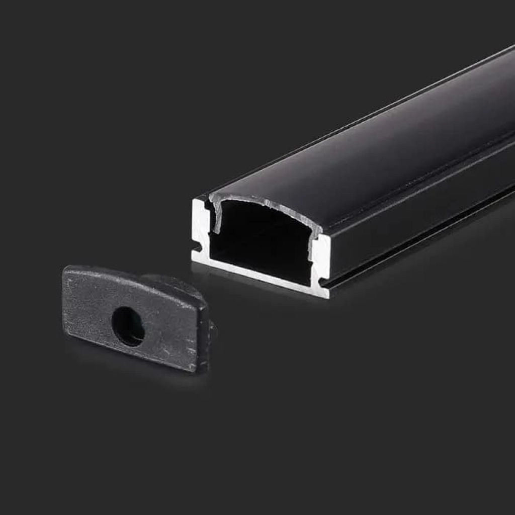 Kit di montaggio della striscia a LED con alluminio diffusore 2000*17,4*7mm alloggiamento nero