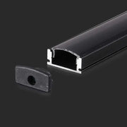 Kit di montaggio della striscia a LED con alluminio diffusore 2000*17,4*7mm alloggiamento nero