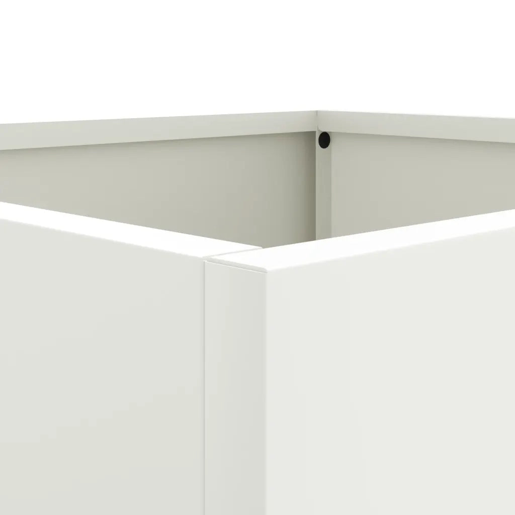 Fioriera | Cassetta per fiori | Vaso Bianca 42x40x39 cm in Acciaio