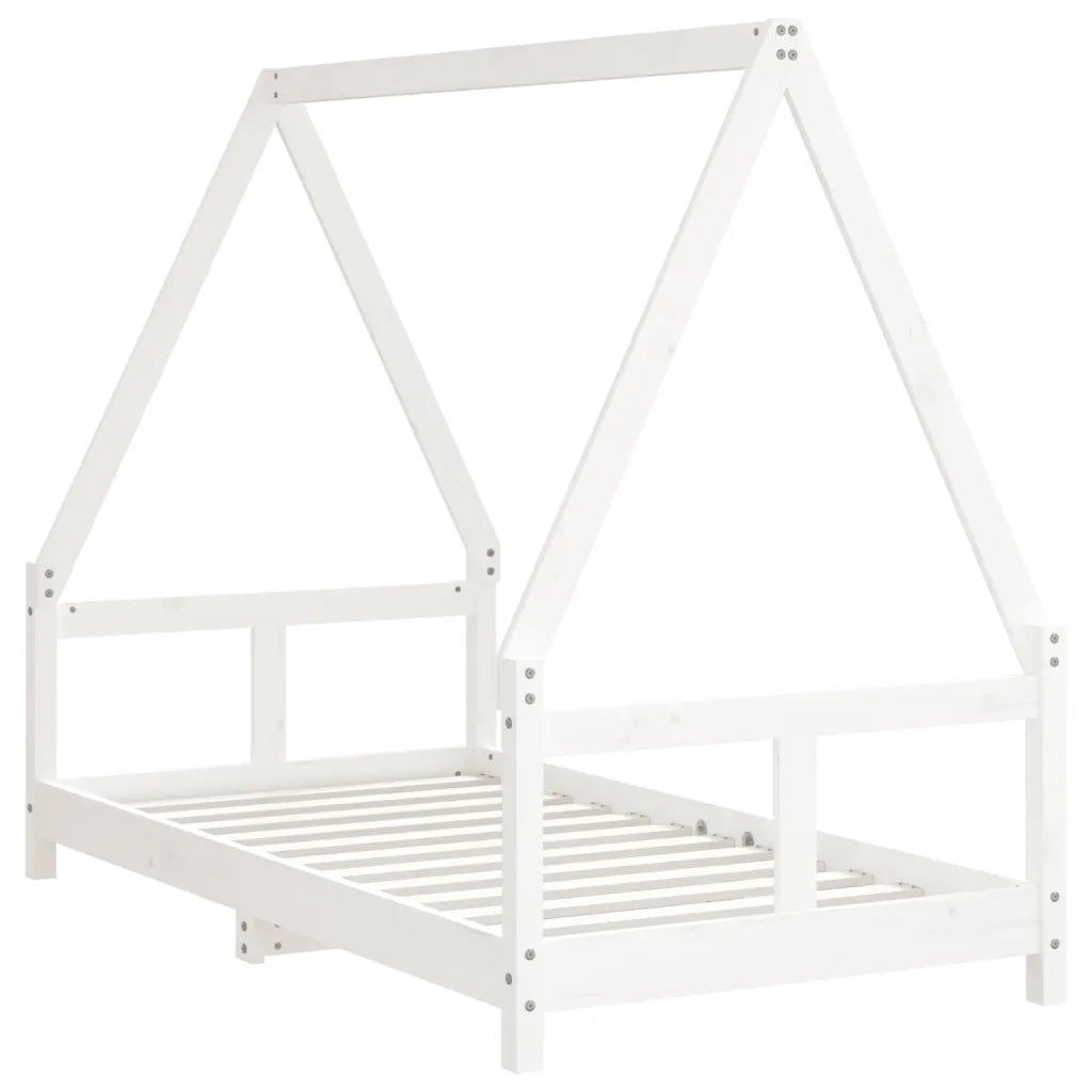 Giroletto per Bambini | Letto Infantile | Lettino Bianco 80x160cm in Legno Massello di Pino