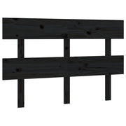Testiera | Testata per Letto Nera 124x3x81 cm in Legno Massello di Pino