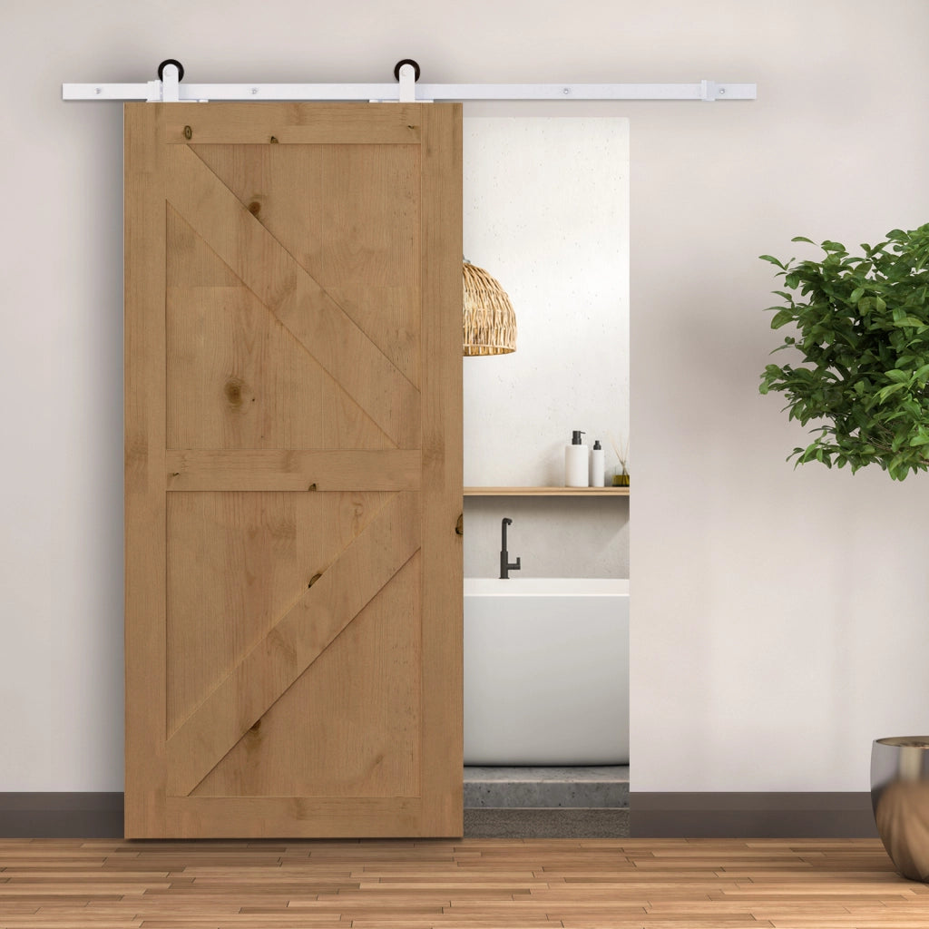 Kit binario per porta scorrevole stile fienile ¨C Xylo ¨C acciaio al carbonio bianco 183 cm