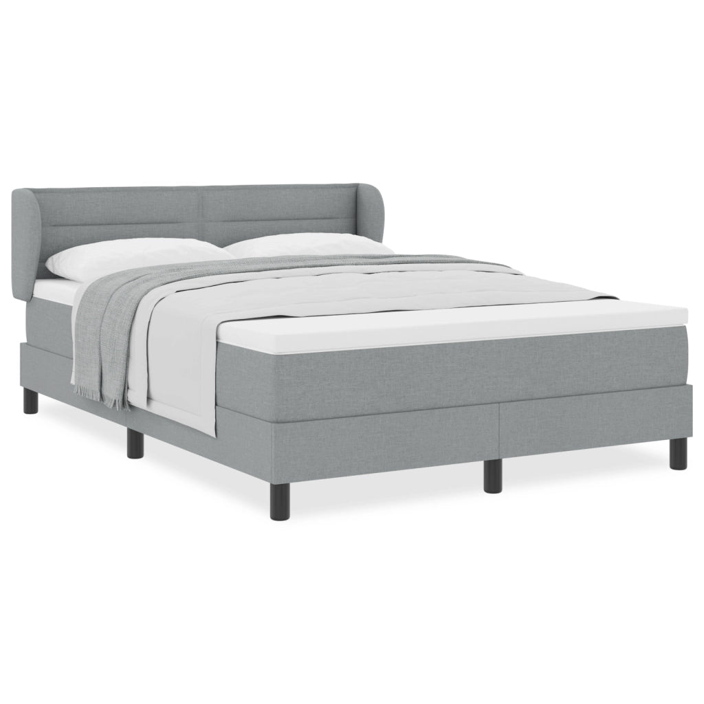 Letto a Box con Materasso Grigio Chiaro 140x190 cm Tessuto