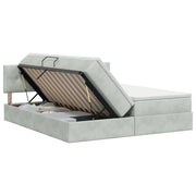 Letto con Contenitore con testiera 2 pz Grigio Chiaro 3458949