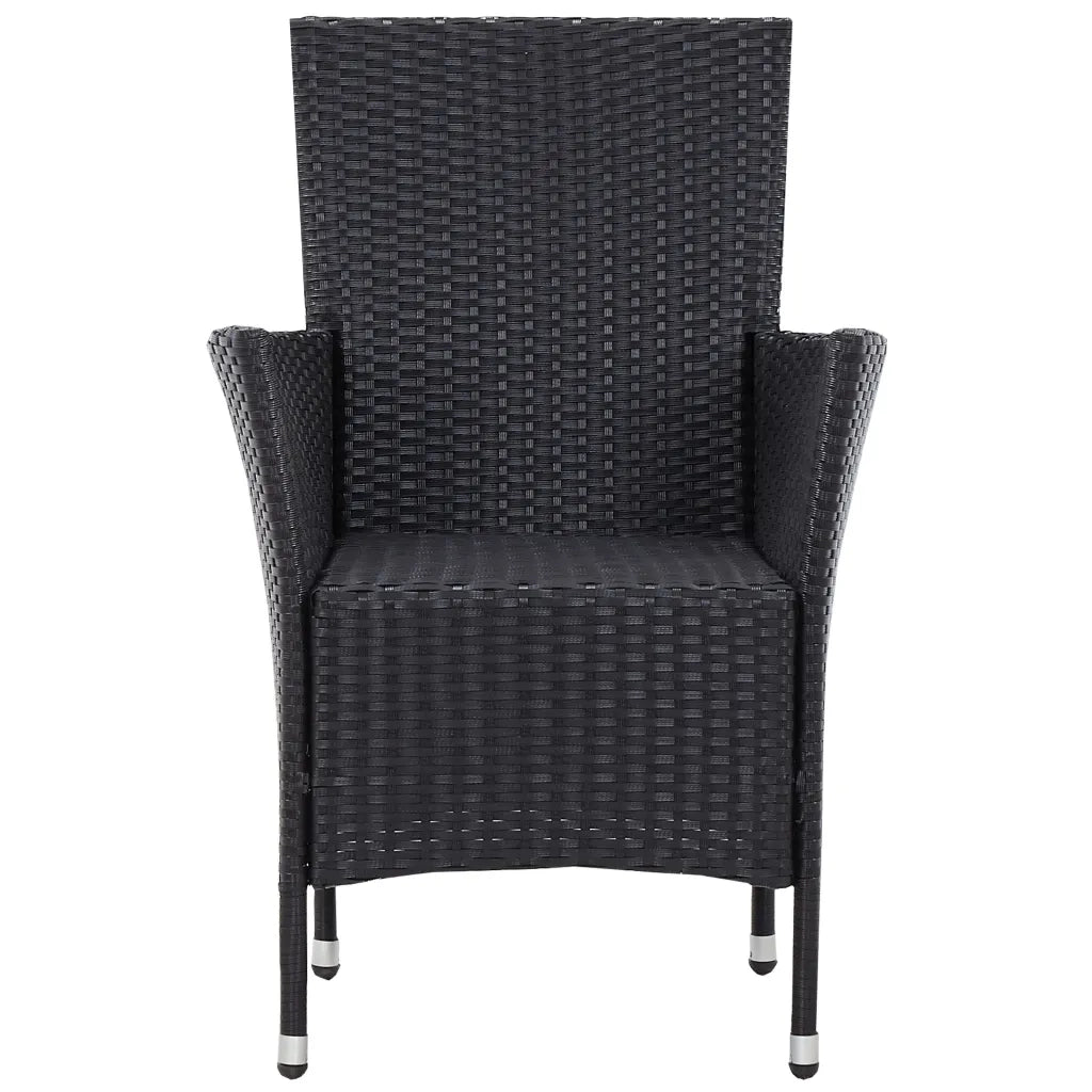 Set da Pranzo da Giardino 5 pz in Polyrattan Nero 45978