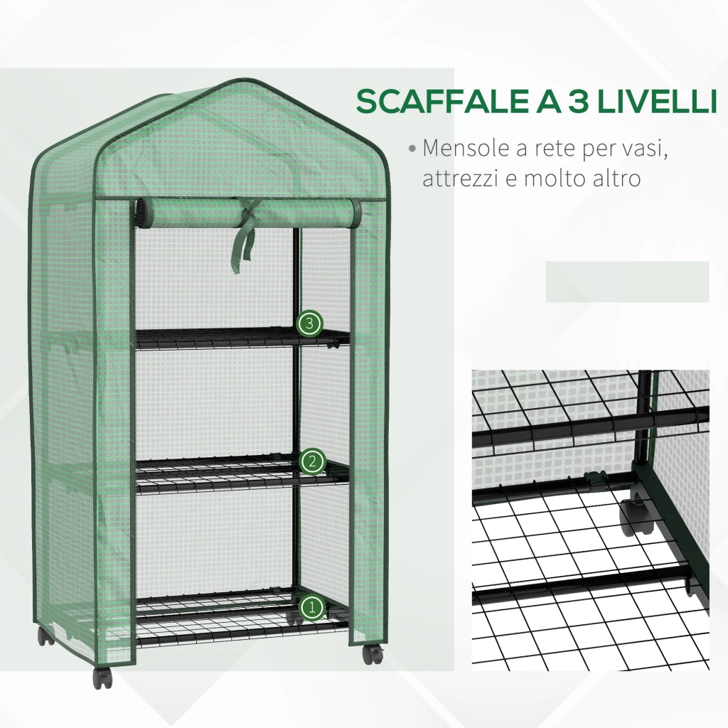 Serra da Giardino con Copertura ¨C zephmum ¨C Verde 69x49x130cm