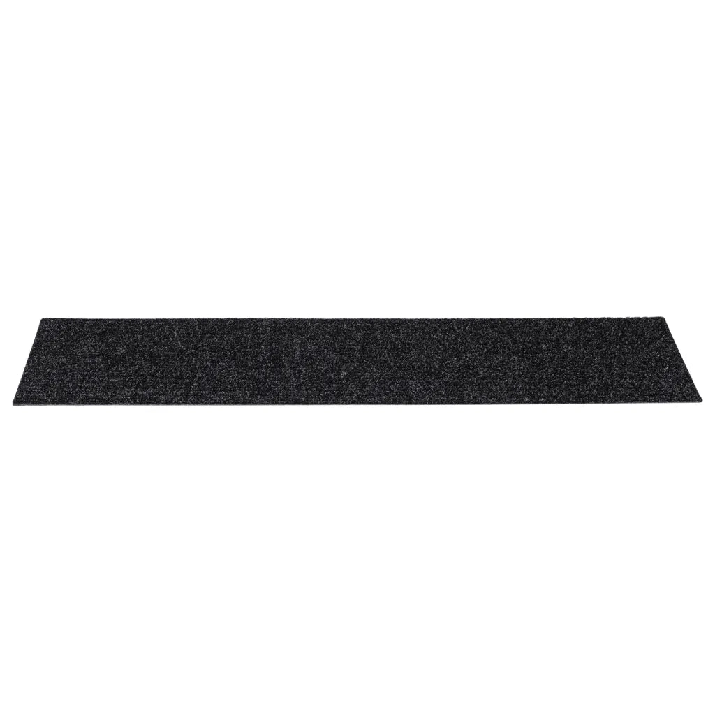 Tappetini per scale autoadesivi 15 pz 76x20 cm neri rettangolari 326926