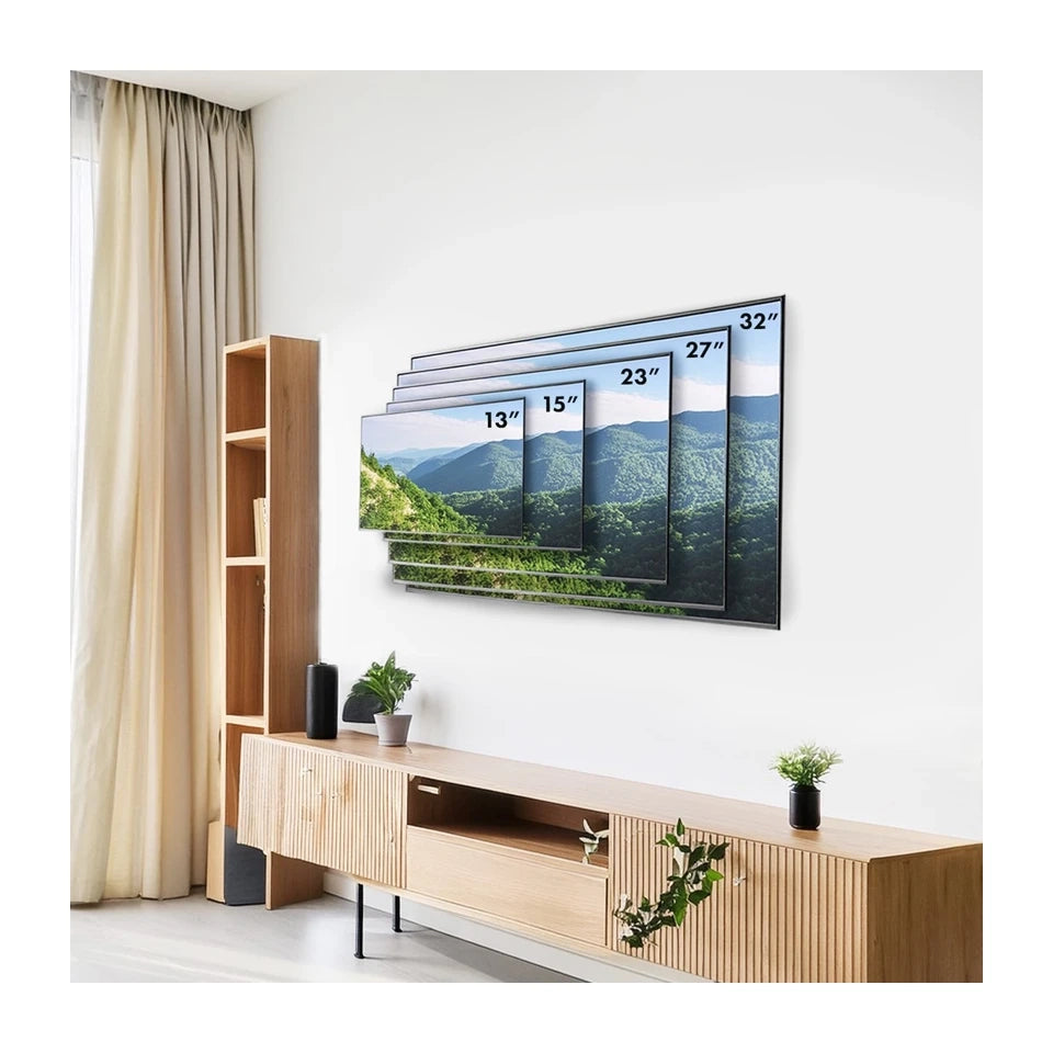 Supporto a parete per TV e monitor Maclean MC-416 da 13" a 32" 30kg inclinabile e girevole max. VESA 100x100 rivestimento in polvere nera supporto universale per LED OLED LCD