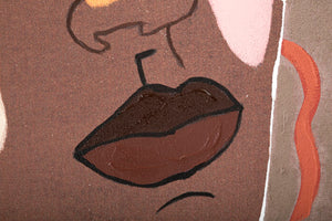 Dipinto su Tela Tribal 1 80x2,8x100 cm in Legno e Tessuto