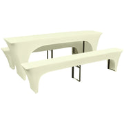 Copertura per Tavolo da Birreria/Panchine Elasticizzata Tre Pezzi Cremacod mxl 80106