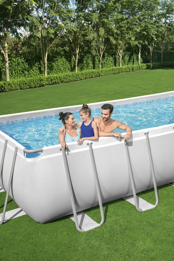Bestway 5612B Power Steel Piscina Fuori Terra Rettangolare 640x274x132 cm 19281 L Filtro Sabbia colore Bianco