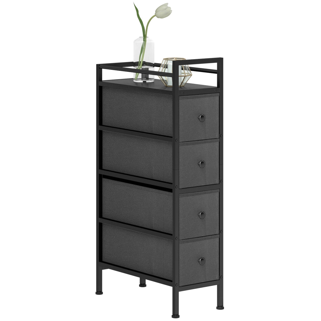 Cassettiera con 4 cassetti ¨C zephmum ¨C nero 20x43x81.5 cm
