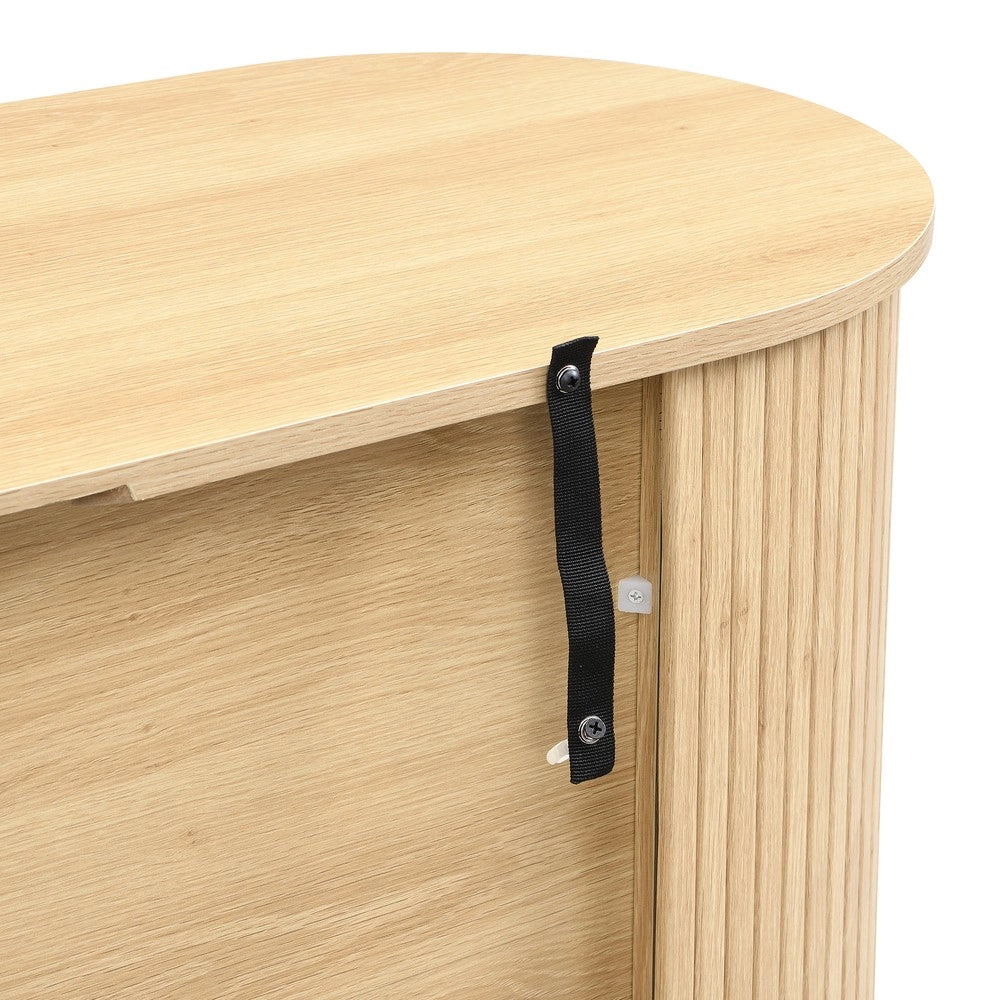 Credenza con Ante a Tapparella ¨C MINIMAL ¨C Bianco, Metallo, Gambe in Ferro