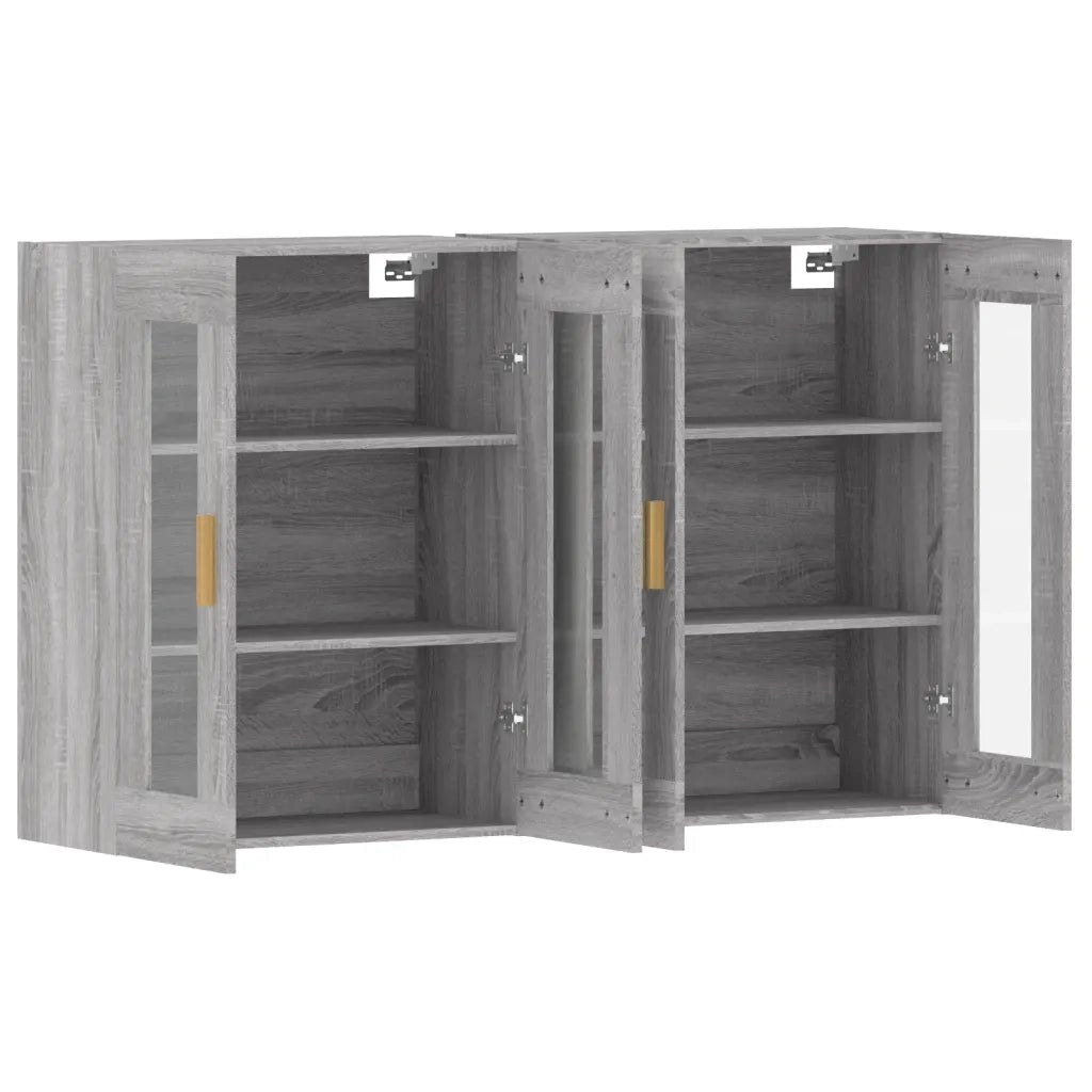Armadietti a Parete 2 pz Grigio Sonoma in Legno Multistrato 3197903