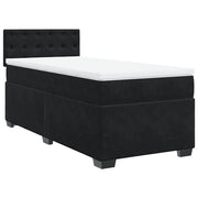 Letto singolo | Letto per adulti | Giroletto a Molle con Materasso Nero 80x200 cm in Velluto