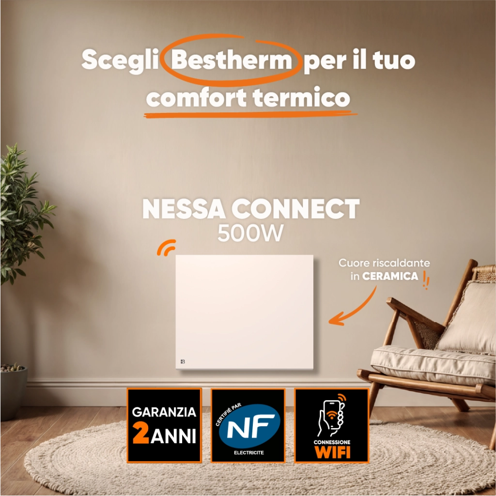 Radiatore elettrico Wi-Fi Bestherm NESSA CONNECT 500W