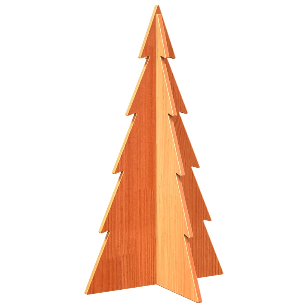 Albero di Natale | Decorazioni natalizie Marrone Cera 80 cm in Legno Massello di Pino