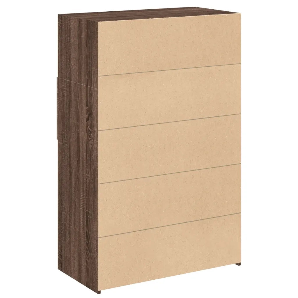 Credenza | Madia | Buffet da pranzo | Armadio da pranzo Rovere Marrone 80x42,5x124 cm in Legno Multistrato