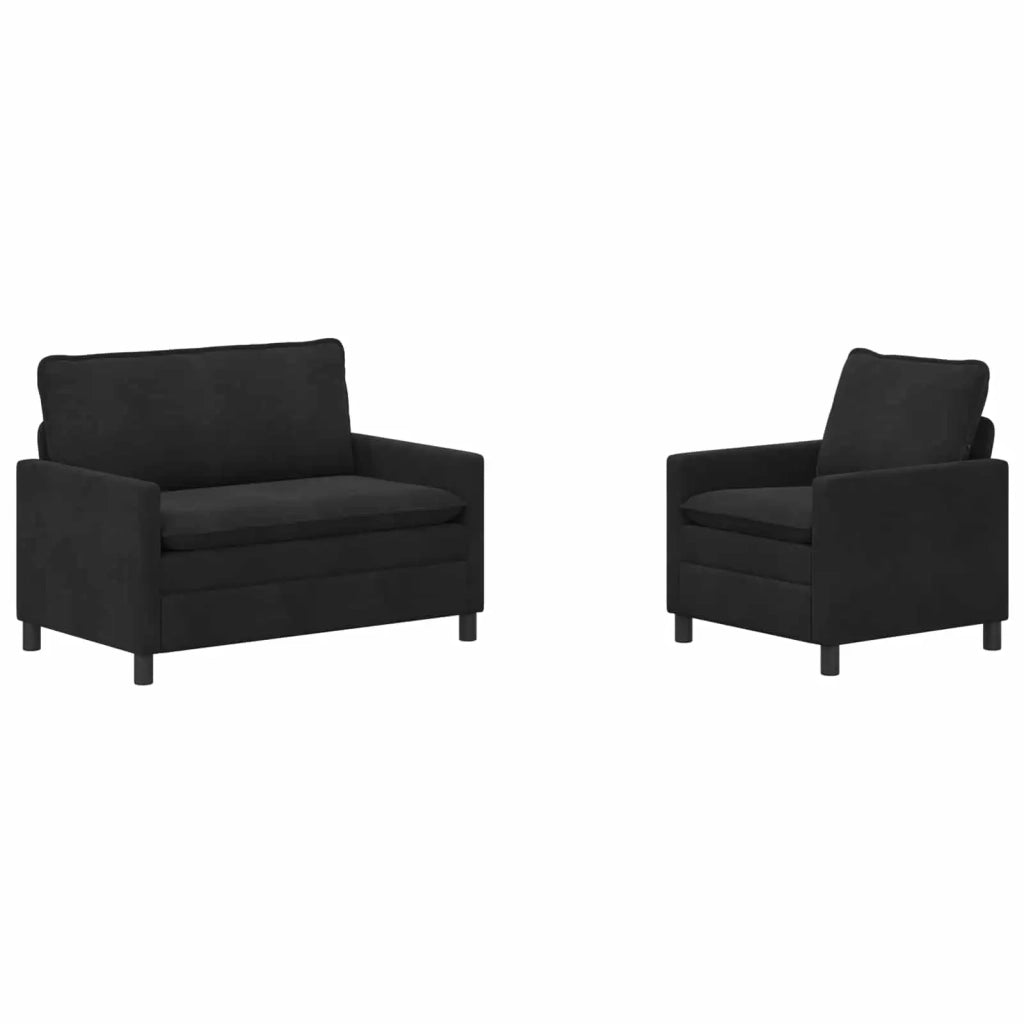 Set di divani 2 pz Nero Velluto 3417030