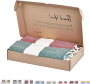 Fouta da bagno XXL 100 x 200 cm - set da 2 - ideale per hammam, bagno, sauna e spiaggia - dimensioni grandi 100 x 200 - 100% cotone - colore arancio e menta.