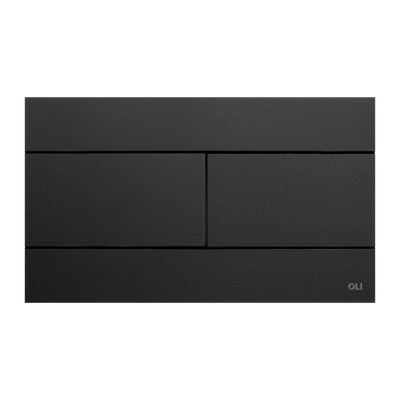 Placca cassetta wc Oli74 Plus slim in ABS nero Matt con doppio scarico