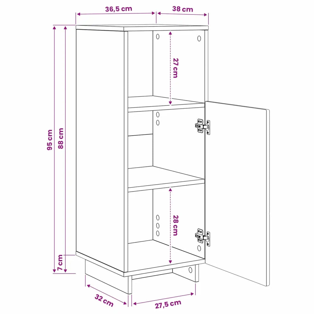 Mobile bagno Sonoma grigio 36,5 x 38 x 95 cm 8011609