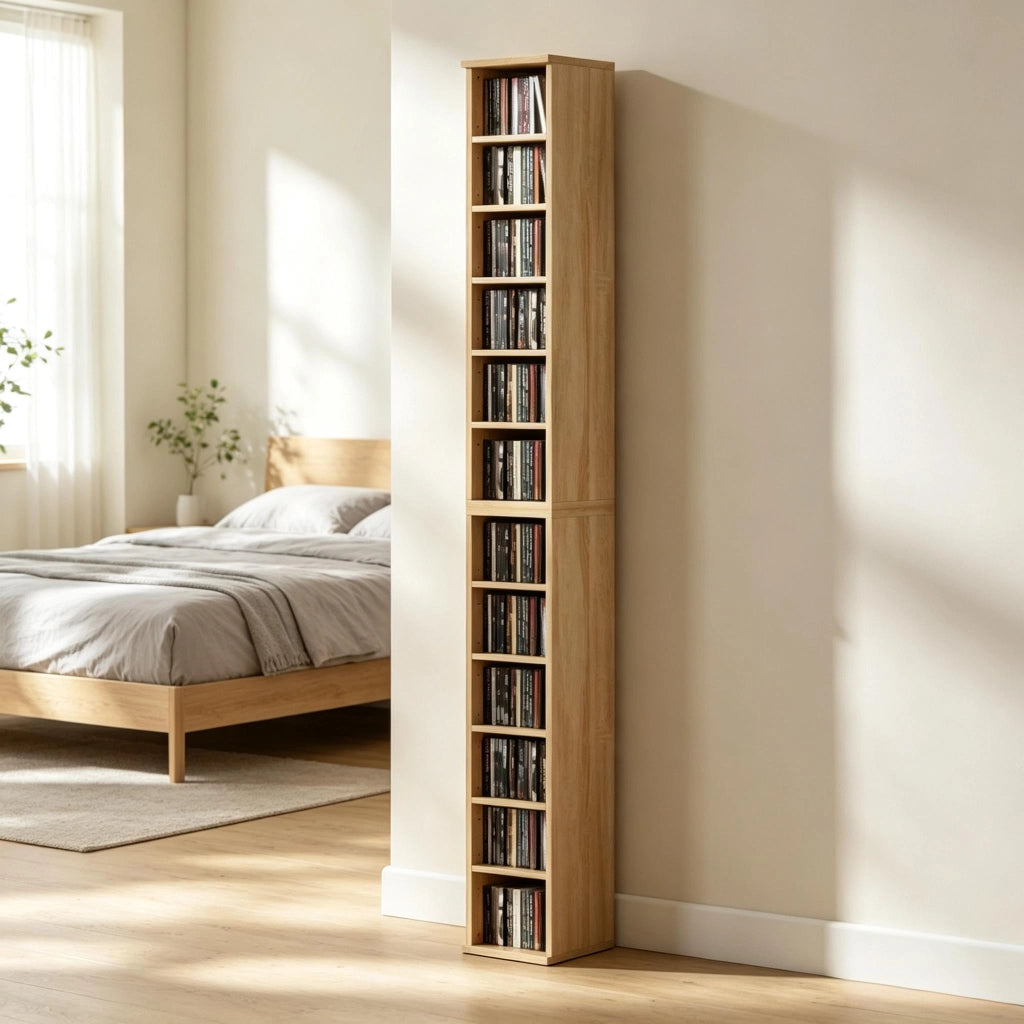 SCAFFALE CD Set da 2 pezzi 21 x 22,5 x 88,5 cm Rovere