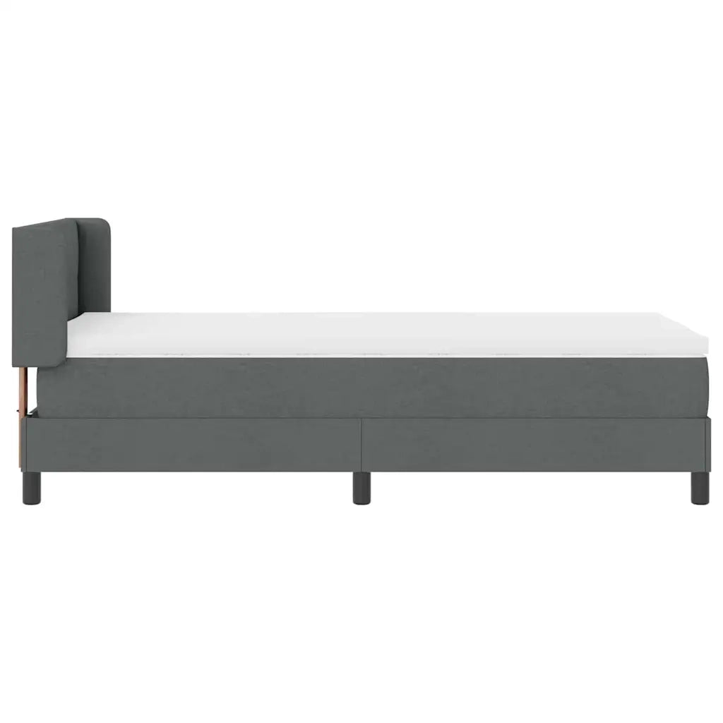 Letto a molle con testiera Grigio scuro 200 x 100 cm Tessuto 3341091