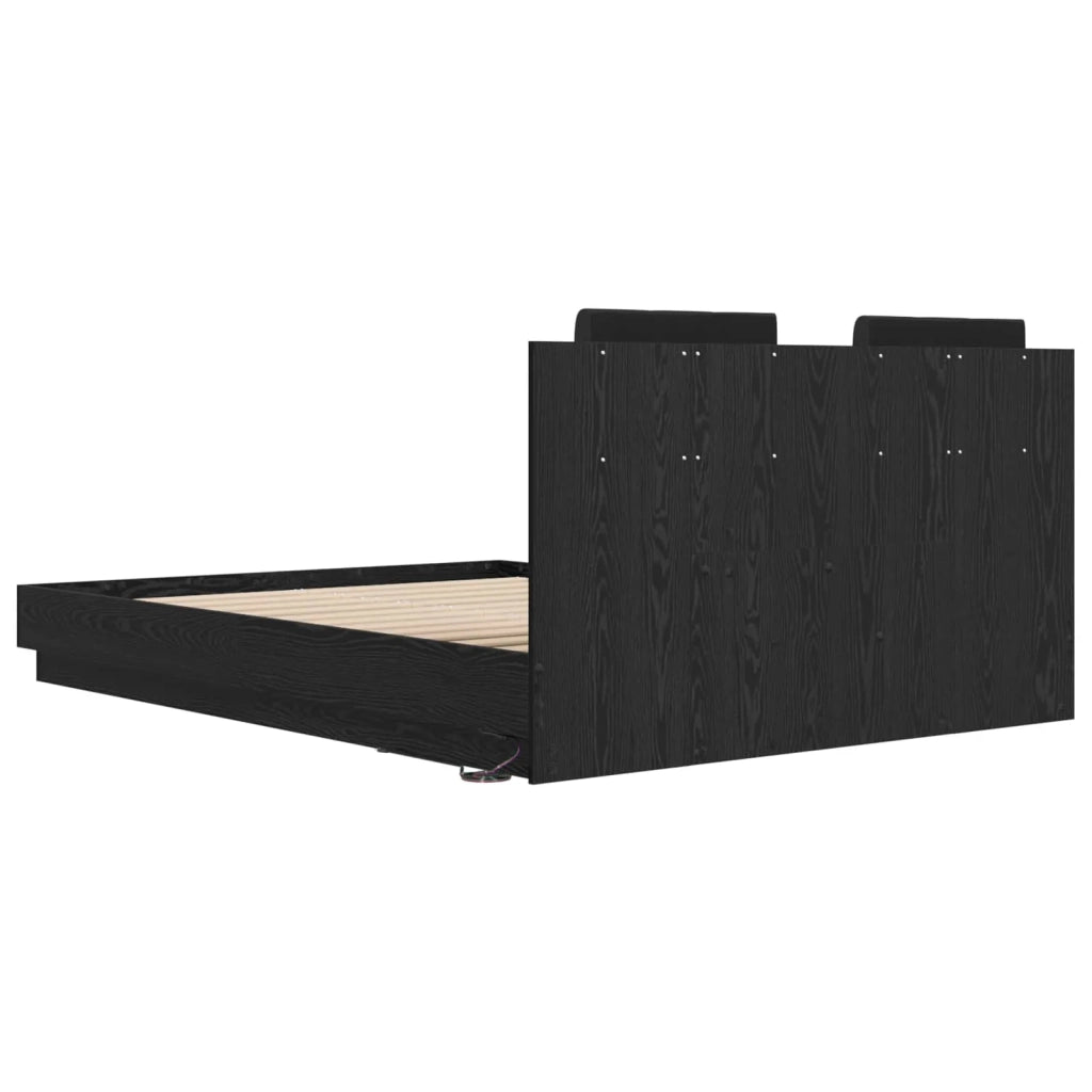 Struttura letto con testata Rovere Nero 150 x 200 cm 3416342