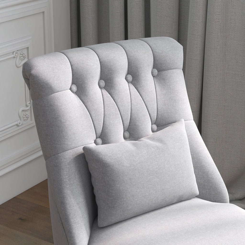 Poltrona Imbottita in Tessuto con Cuscino ¨C zephmum ¨C Grigio 52.5x69x77 cm