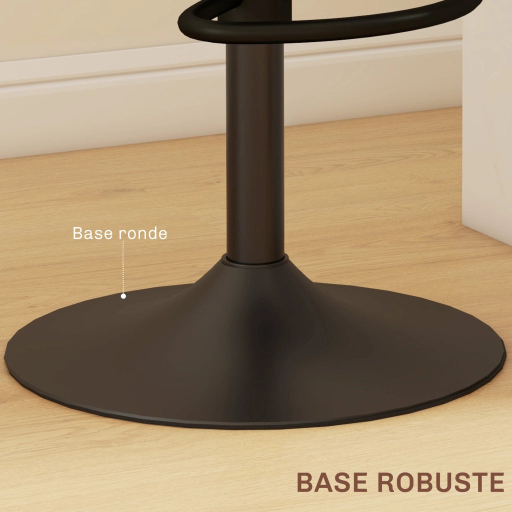 Sgabelli da Bar con Schienale in Rattan e Poggiapiedi ¨C zephmum ¨C Marrone, Regolabile in Altezza, Set di 2