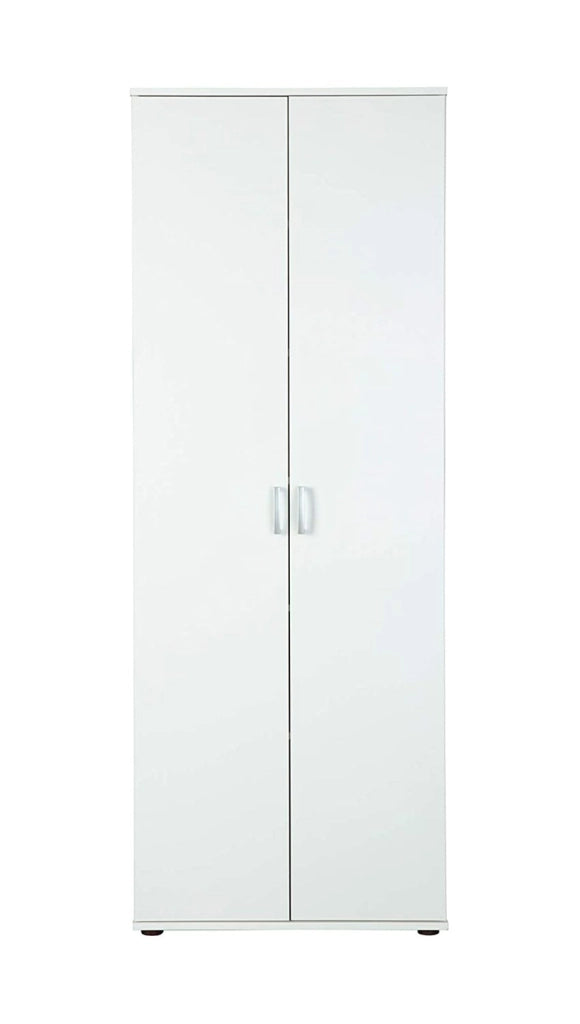 Pazzano, Armadio Multiuso 2 Ante 5 Ripiani, 70x189h cm Bianco