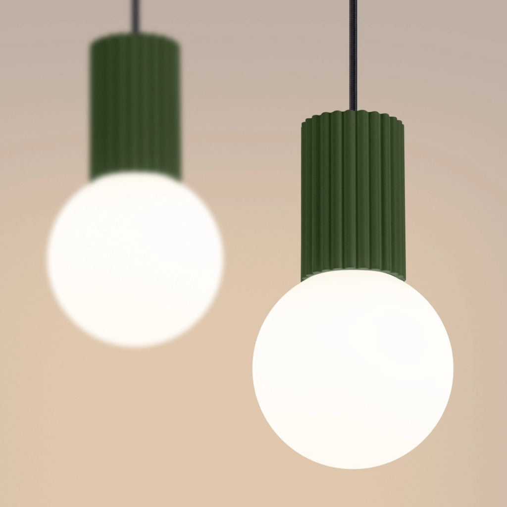 Lampada a sospensione HALO 2L verde oliva