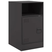 Comodino | Armadio da Notte | Mobiletto da notte Nero 34,5x39x62 cm in Acciaio