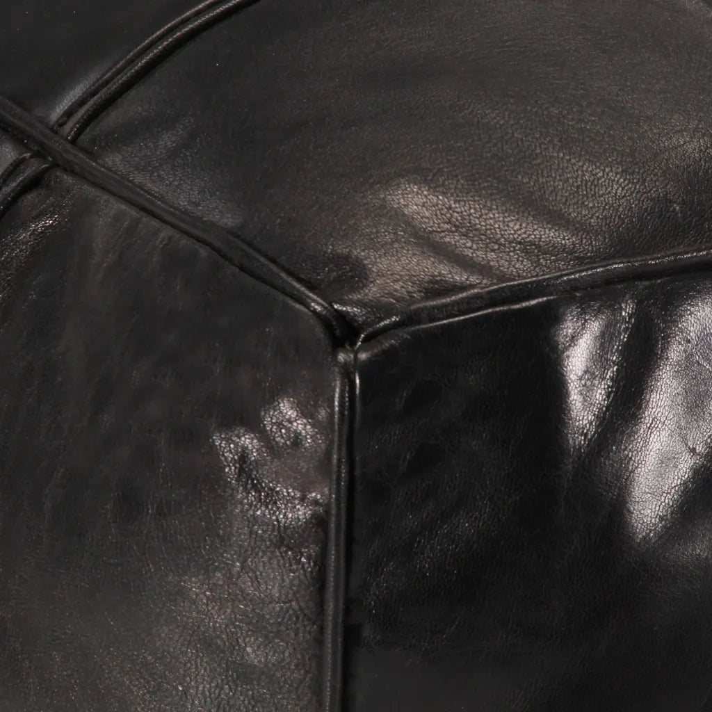Pouf Nero 60x60x30 cm in Vera Pelle di Capra cod mxl 61232