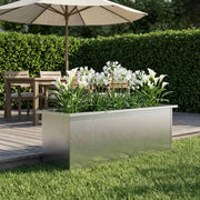 Fioriera da giardino con LED Argento 30 x 100 x 30 cm 8008120