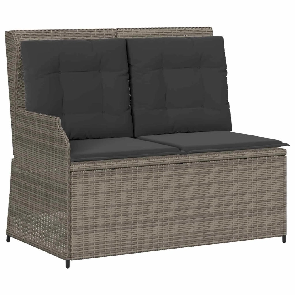 Panchina da giardino Grigio polyrattan