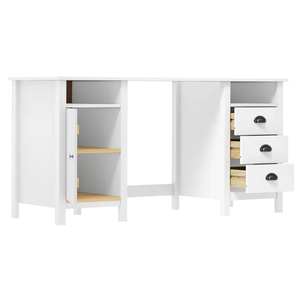 Credenza | Madia | Buffet da pranzo | Armadio da pranzo Hill Bianca 150x50x74 cm in Legno Massello di Pino