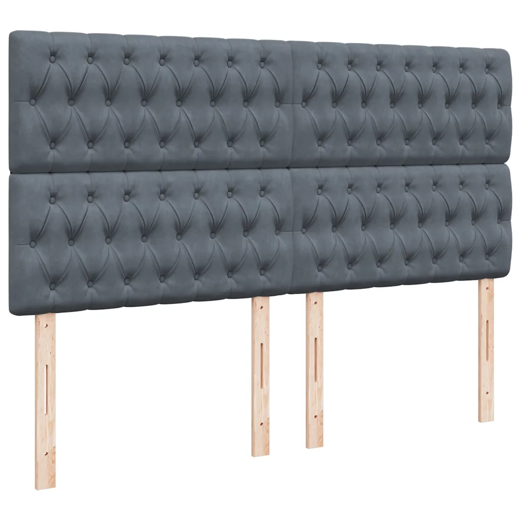 Giroletto a Molle con Materasso Grigio Scuro 180x200 cm Velluto 3294713