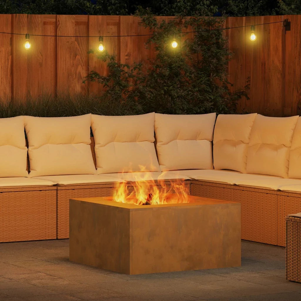 Focolare-Stufa-Camino Marrone 80 x 80 x 40 cm acciaio corten 969636