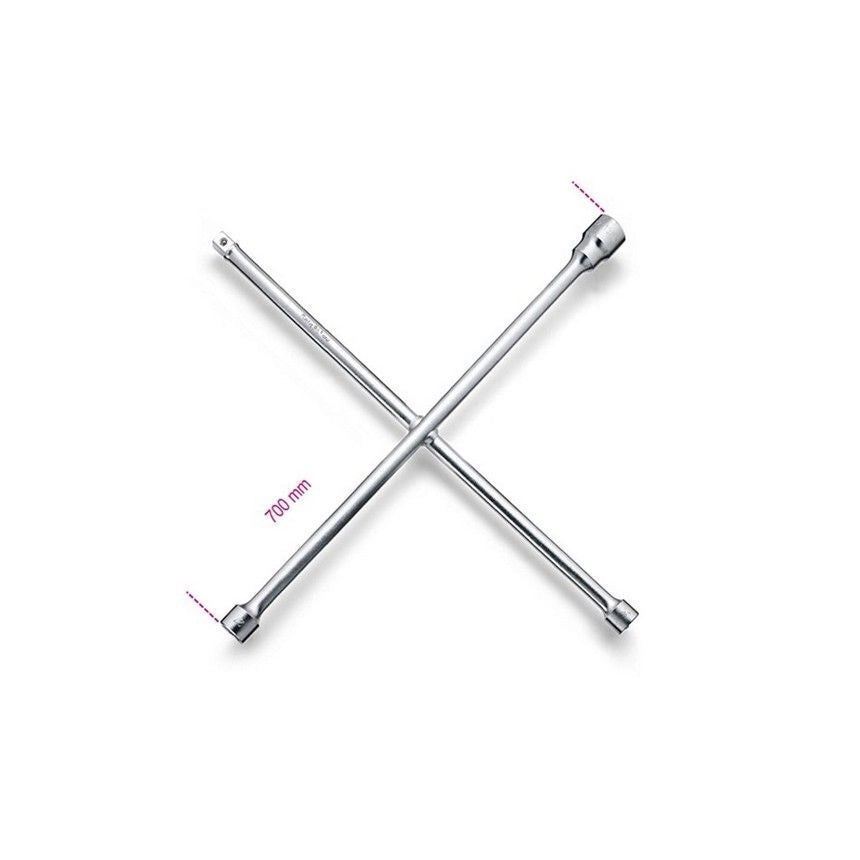Beta 9820001 Chiave a Croce per Dadi Ruote Veicoli Pesanti 24x27x32 mm Attacco 3-4'' Acciaio Cromato