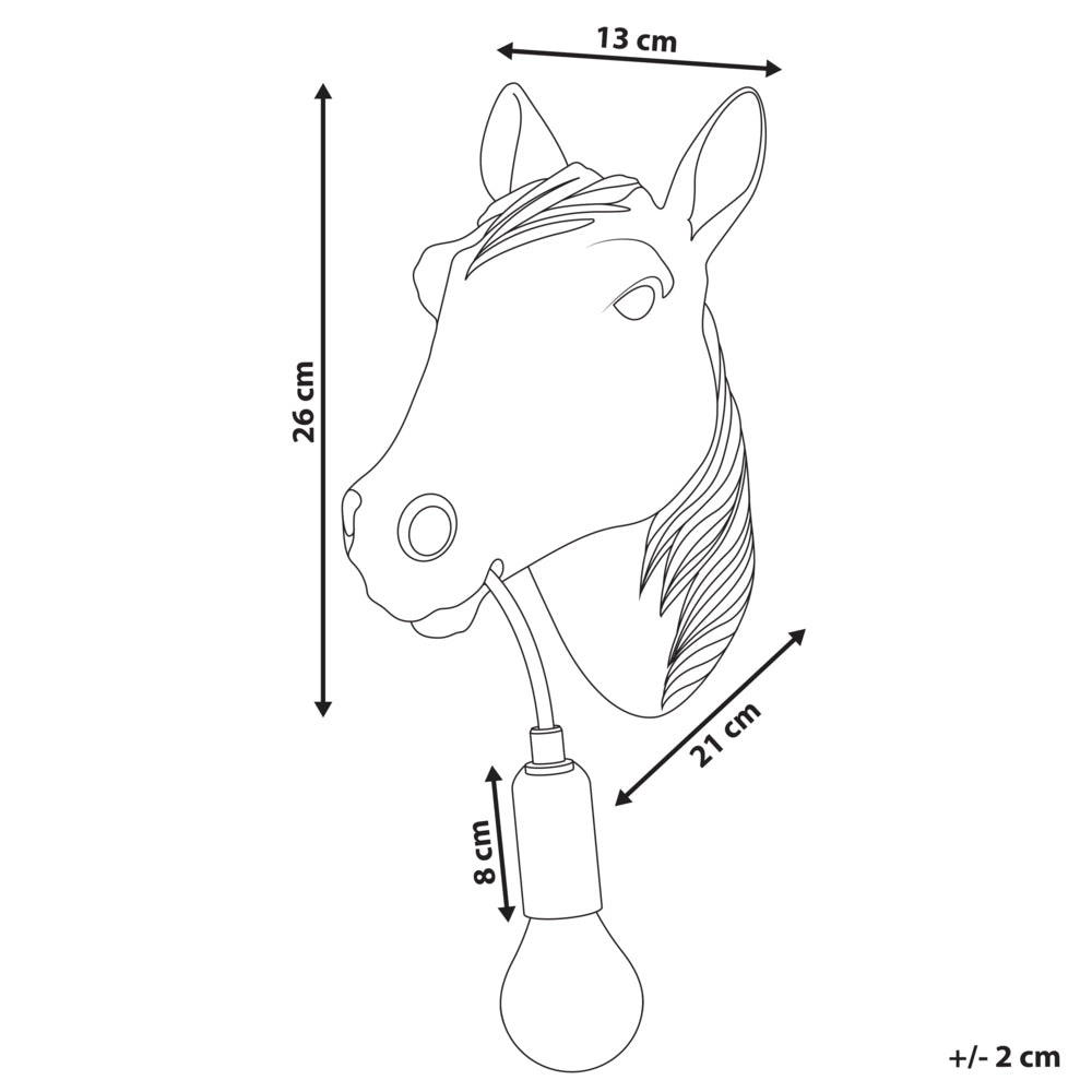 Lampada da parete in poliresina oro Luce da comodino Lampada da lettura Forma di cavallo a tema animale Soggiorno Camera da letto Stile Glam